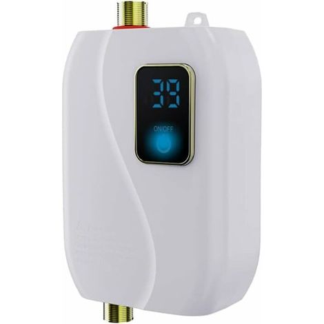 Mini-Durchlauferhitzer, elektrisch, 3000 W, Durchlauferhitzer mit konstanter Temperatur, digitaler Celsius- und Fahrenheit-Anzeige, Durchlauferhitzer