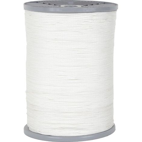 Corde Tressée Polyester Ø 2mm 1200m Blanc, Bobine Grande Capacité pour Tirage de Câbles, Bricolage, Jardinage, Camping (1/3)