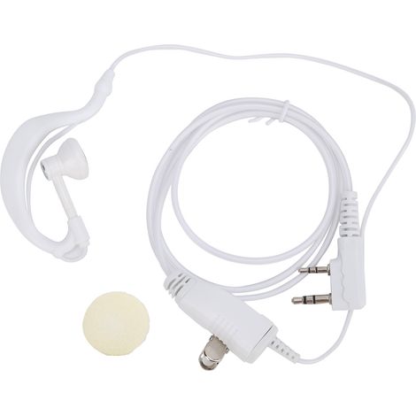 Casque radio bidirectionnel K Head 2Pin à tube acoustique avec micro PTT câble blanc pour BaoFeng 888S 5R (1/5)