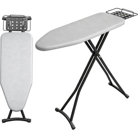 Table à Repasser Pliable et Réglable en Hauteur, Planche à Repasser avec Support à Fer Résistant à la Chaleur, Surface de Repassage Large et Épaisse 110 x 31 cm,Ironing Board (1/5)