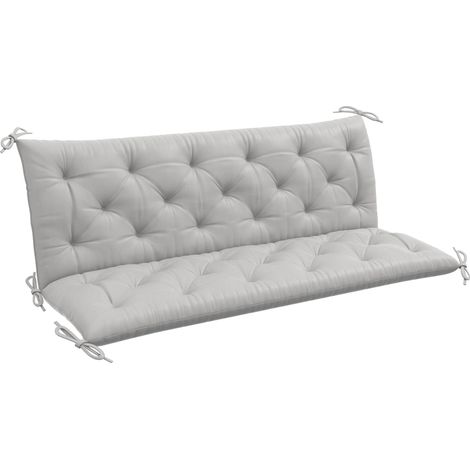 Cojín para banco de 3 plazas con respaldo 150 x 49 x 49 x 8 cm gris claro (1/5)