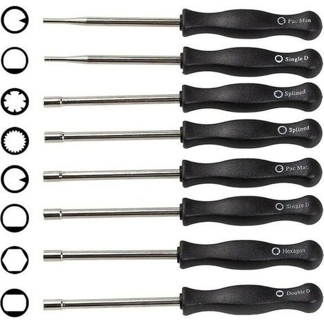 8PCS Tournevis de Carburateur Différents, Ensemble d'Outils de Réglage du Carburateur Réglage du Carburateur pour Moteurs 2 Temps, (1/4)
