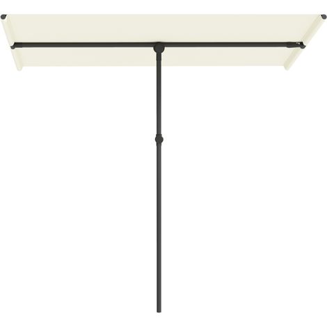Parasol, rotation à 180°, hauteur réglable, mât en aluminium, parasol de jardin, parasol de marché, auvent, parasol à bras, parasol de balcon, 150 x 205 cm, beige