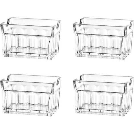 Lot de 4 supports en acrylique pour sachets de sucre, contenants de rangement pour sachets de sucre, bol à mouchoirs (1/5)