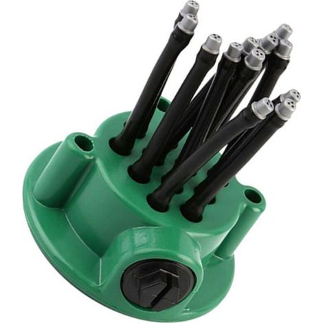 Arroseur jardin pelouse auto rotatif 360°, tête arrosage fleurs, douche multi-buses, outil jardinage (1/5)