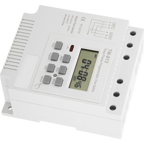 Minuterie programmable numérique intelligente triphasée 380V avec programmation hebdomadaire pour contrôle d'alimentation (1/5)