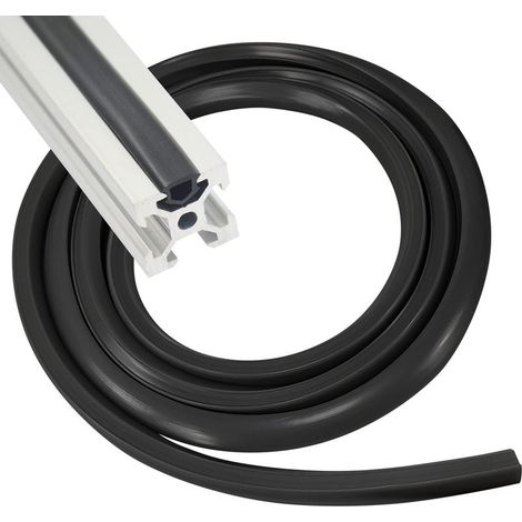 Aluminium-Profilkantenleisten für die Serie 30x30-8 mm, flexible Dichtungsleiste zum Schutz von PVC-Profilen, staubdichte Kantenleisten (schwarz, 10 m Schlitz) (1/5)