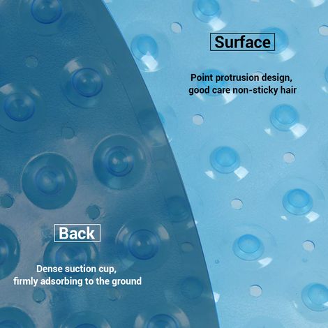 Fächerförmige, rutschfeste Badematte mit Abflusslöchern, PVC, für Dusche und Badezimmer, rutschfest. (1/3)