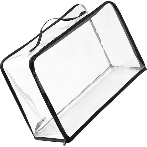 Sac de protection transparent en PVC pour sacs à main, pochette de rangement avec fermeture éclair et poignée, pour penderie voyage maquillage toilette (1/5)