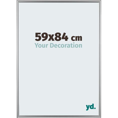 yd. - Cadre photo 59x84 - Argent - Plastique - Bordeaux