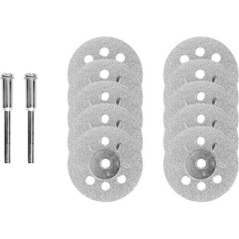 Disque Diamant - 22 mm - 0,6 mm Épaisseur - Compatible Outils Rotatifs - 20 Pièces + 4 Mandrins (1/5)