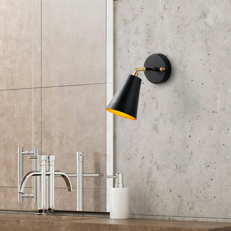 Applique murale moderne noire, abat-jour orientable SFAX (1/5)