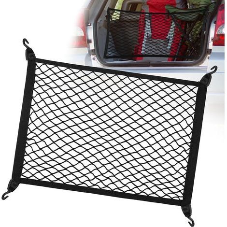Kofferraum-Aufbewahrungsnetz für Hunde, 80×100cm, erweiterbar bis zu 140×210cm, 4 stabile Haken (Schwarz) (1/5)