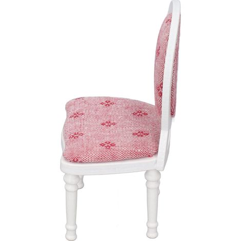 Chaise miniature rétro blanche 1:12 en bois pour maison de poupée, décoration meubles miniatures avec dossier haut (1/5)