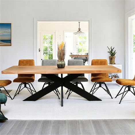 Table extensible en chêne huilé avec bords naturels 240 cm PALERME (1/5)