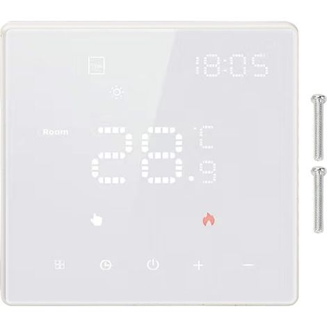 Thermostat WiFi intelligent programmable pour la maison, pour application Tuya, commande vocale, 100-250VAC, blanc, 3A, chauffage au sol, four mural suspendu (1/5)