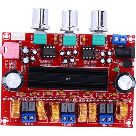 Carte d'amplificateur de puissance numérique 2.1 canaux XHM139, résistante à la chaleur, pour subwoofer (électronique). (1/5)