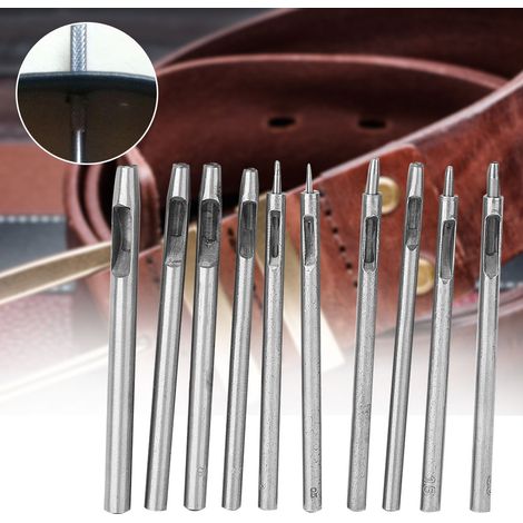 Ensemble de 10 emporte-pièces ronds pour ceintures, poinçonnage du cuir, emporte-pièces creux, outils de maroquinerie pour le bricolage