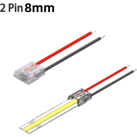 Connettore per LED COB e SMD a 2 pin da Striscia ad Alimentazione  8mm (1/5)