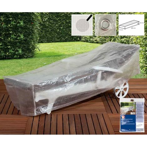 Schutzhülle Liege transparent, Abdeckplane Liege, 200x75x45cm