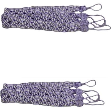 Lot de 2 paires d'embrasses pour rideaux (violet) (1/4)