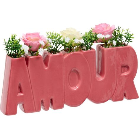 Arreglo floral Amor Rosa H14cm - Atmosphera créateur d'intérieur (1/5)
