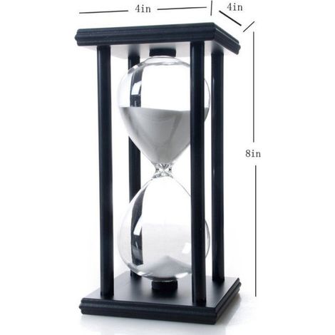 Sablier de 60 minutes, sablier en bois,Blanc (1/5)