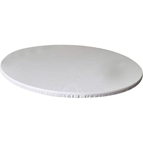 Fenteer Nappe de table ronde imperméable et antidérapante lavable imperméable et résistante à la saleté Blanc 120 cm maximum (1/5)