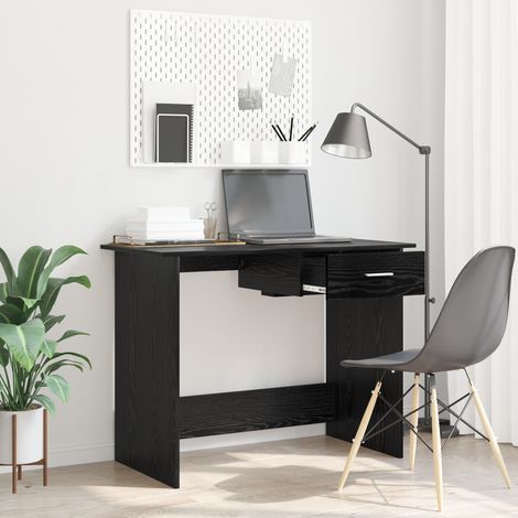 Schreibtisch mit Speicher Schwarz Eichen-Optik 100 x 50 x 76 cm