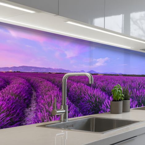 Kitchen Splashback Lavender - Purple - Flowers - Nature 250x60 cm