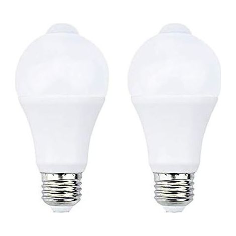 12W E27 PIR Infrarouge Ampoule LED avec Détecteur de Mouvement ON/OFF Automatiquement A60 220V 700lm équivalent 70W Halogène pour Escalier Couloir Garage（Lot de 2,Blanc Chaud 2700k） (1/5)