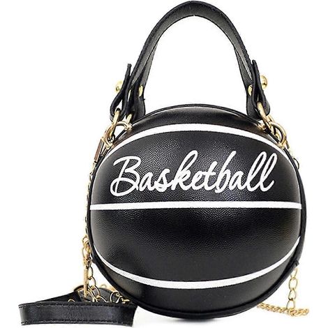 Elegante runde Lederhandtasche für Damen mit Schulterriemen (schwarz)