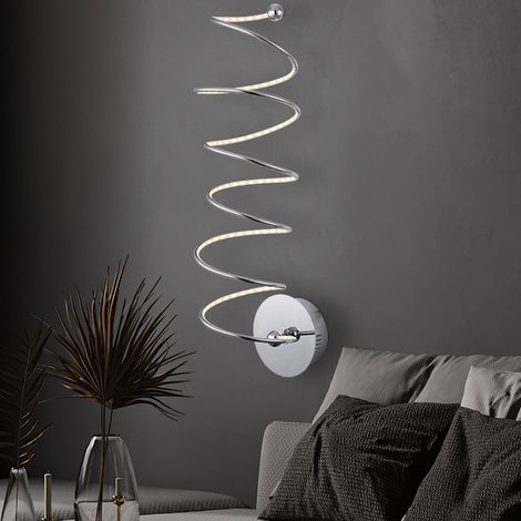 Lampada da parete LED per soggiorno Lampada da parete a spirale per corridoio, alluminio, 23,4W 1260lm bianco caldo, LxH 18 x 60 cm (1/5)