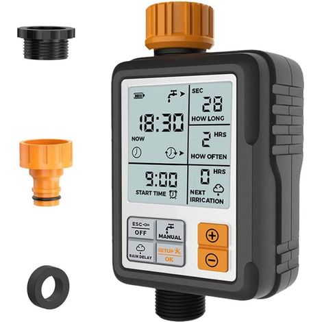 Digitaler programmierbarer Gartenwasserhahn mit Zeitschaltuhr, automatischer Schlauchanschluss (1/5)