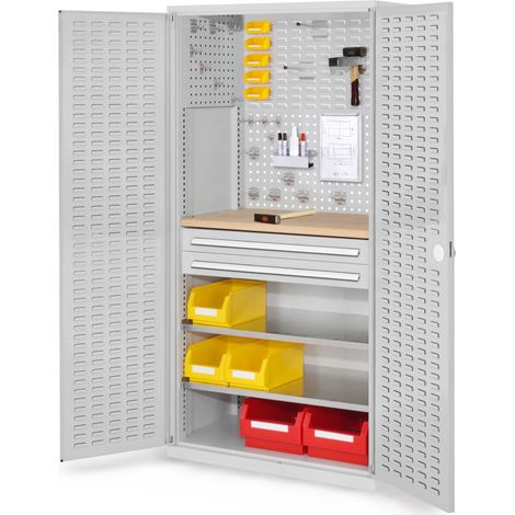 Kappes ®RasterPlan Schubladenschränke 1950x1000x600mm Schlitzplattentüren Modell 24 lichtgrau