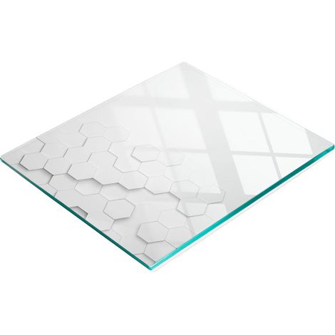 Tabla decorativa de vidrio para servir aperitivos, forma hexagonal, 60x52 cm (1/5)