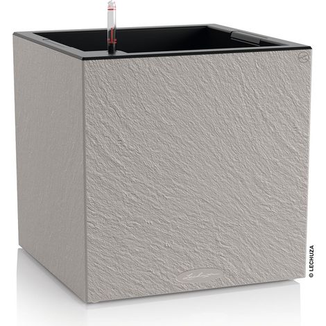LECHUZA® Pflanzgefäße CANTO Slatestone 40 low Lichtgrau All-in-One