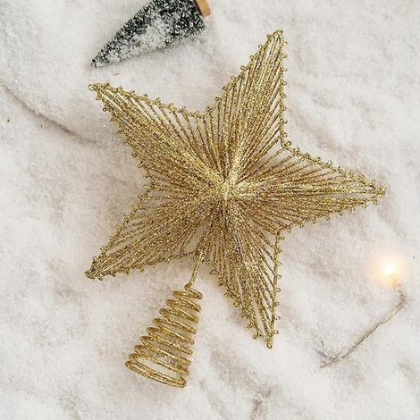 SCSYV Décoration de sapin de Noël en forme d'étoile pailletée