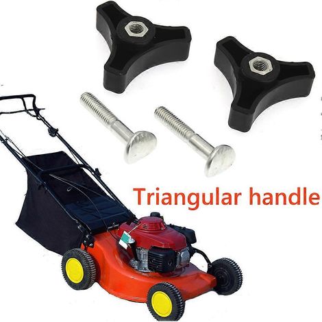 Lot de 2 boulons de rechange noirs pour poignée triangulaire de tondeuse Honda et autres tondeuses à gazon. (1/5)
