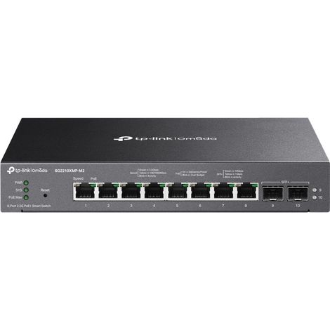 TP-Link Omada SG2210XMP-M2 Netzwerk-Switch Managed L2/L2+ 2.5G Ethernet (100/1000/2500) Power over Ethernet (PoE) Desktop-/Wandmontage Schwarz