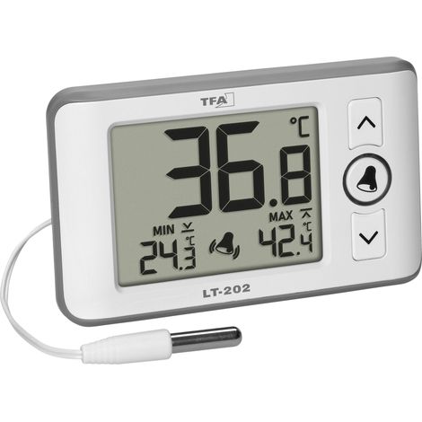 TFA Dostmann Digitales Profi-Thermometer mit Kabelfühler LT 202 Thermomètre blanc 30.1052.02 (1/5)