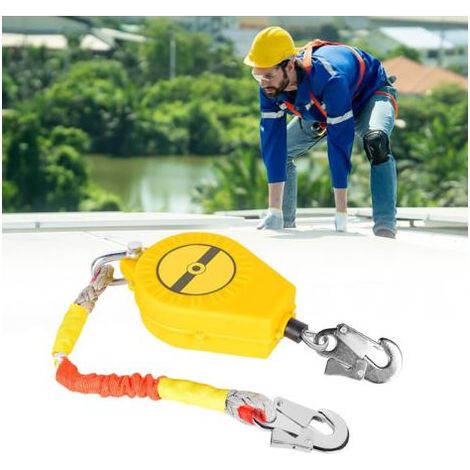 Antichute a Rappel Automatique 10m, Dispositif Anti Chute a Rappel Automatique, Ligne de Vie Auto-Rétractable, Harnais de Securite Anti Chute Professionnel, Charge Maximale 150 kg (1/5)