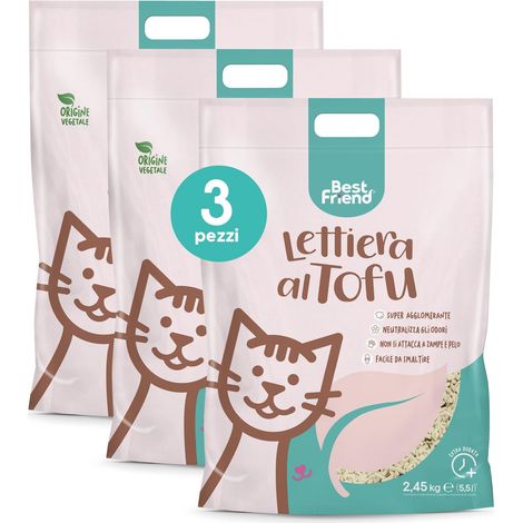 litière pour Chat au Tofu de 5,5 l Agglomérant et végétal. Jusqu'à 30 Jours d'utilisation. Se débarrasse dans Les bios ou Les Toilettes. Sable Chat Anti Odeur Classique, 3 pièces (1/3)