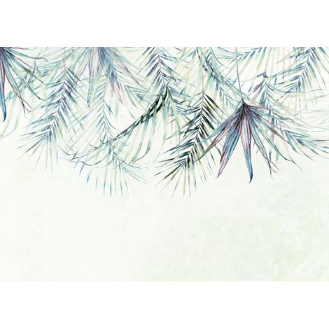papier peint panoramique feuilles bleu et vert - Komar (1/3)