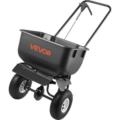 Épandeur Engrais 36,3 kg Épandeur à Semence Largeur d'Épandage 3,66 m Semoir à Pousser pour Semer les Graines, Jardinage, Entretien Pelouse et Gazon, 15 Réglages, avec Roues Pneumatiques 25,4 cm (1/5)