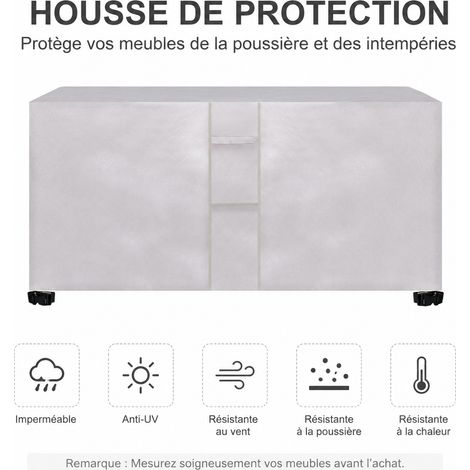 Housse de protection pour mobilier de jardin Oxford 420D argenté 60 × 60 × 60 cm argent 60 60cm 35 × 25 × 5 cm 430 g – Livraison gratuite