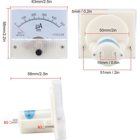 85C1 DC 0500UA Nadelamperemeter, hochpräzises Gleichstrom-Mikroamperemeter, Strommessgerät. (1/5)