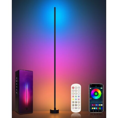 Lampadaire sur Pied Salon, Lampadaire LED d'Angle RGB avec Contrôle APP et Télécommande, Synchronisation Musicale, 16 Millions de Couleurs et 68 Modes de Scène, Lampe Moderne pour Salon (1/5)