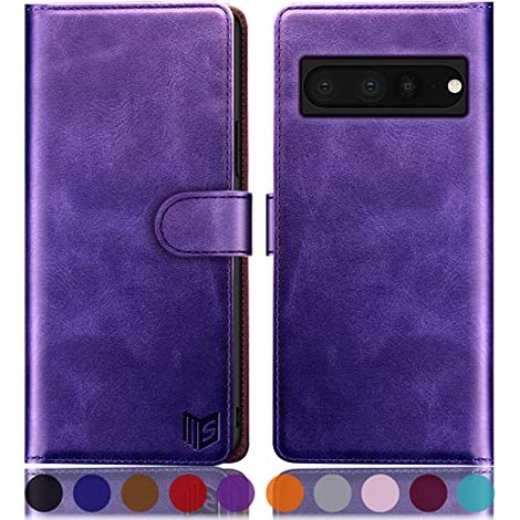 Klapphülle für Google Pixel 7 PRO 5G, lila Öko-Leder GE2AE GP4BC (1/5)