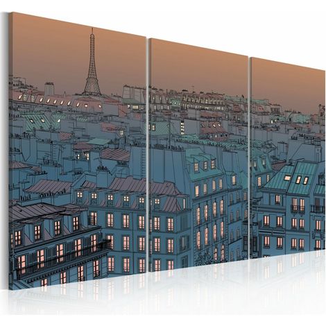 Tableau paris la ville se met en veille - 90 x 60 cm (1/4)